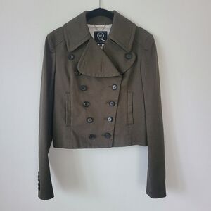Alexander McQueen Olive Green Military Cropped Jacket‎ EUC Size 44